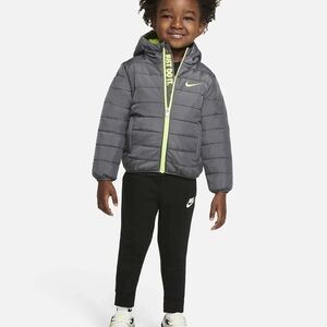 Nike Hooded Puffer Heavyweight Winter Coat 76G083-G1A Grey / Volt 4T